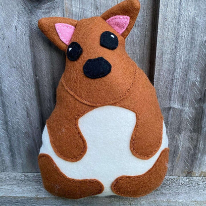 Paddymelon soft toy. Australian animal made from wool felt.Paddymelon soft toy. Handmade in Tasmania from wool felt, Souvenir plush Australian AnimalTasmanian Softies