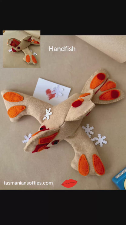 Handfish soft toy handmade in Felt made in Tasmania